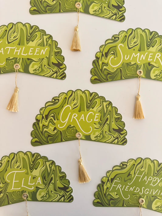 Green Italian Marble Custom Name Plate Round