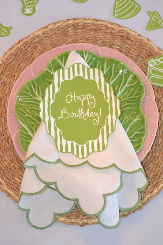 Green Birthday Plate Round Set