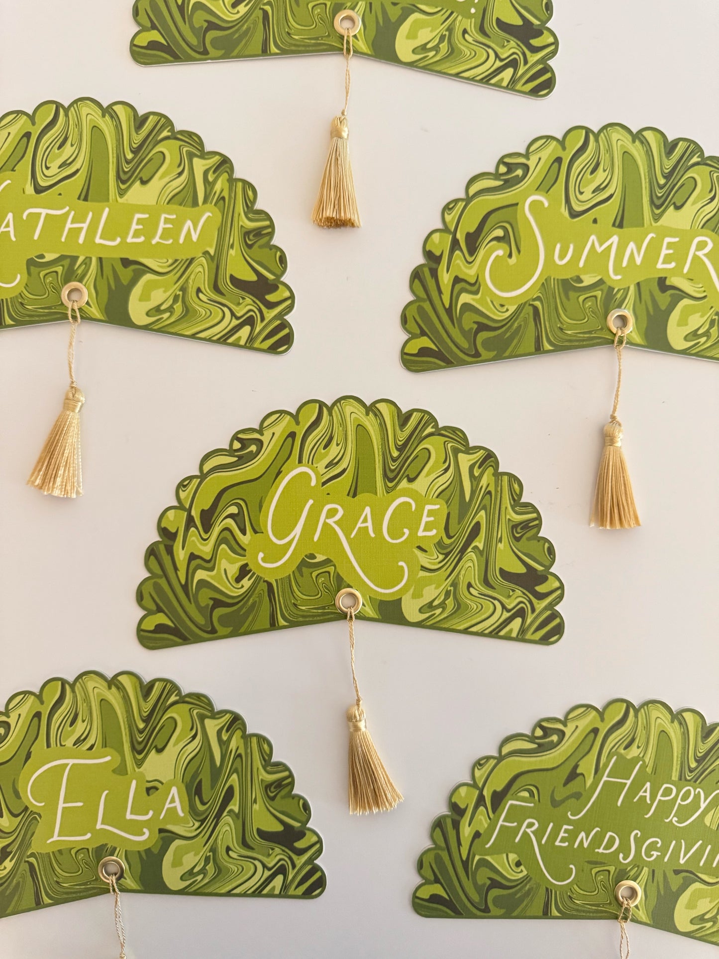 Green Italian Marble Custom Name Plate Round