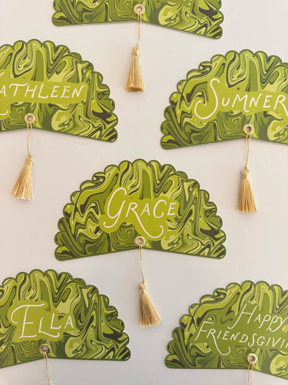 Green Italian Marble Custom Name Plate Round