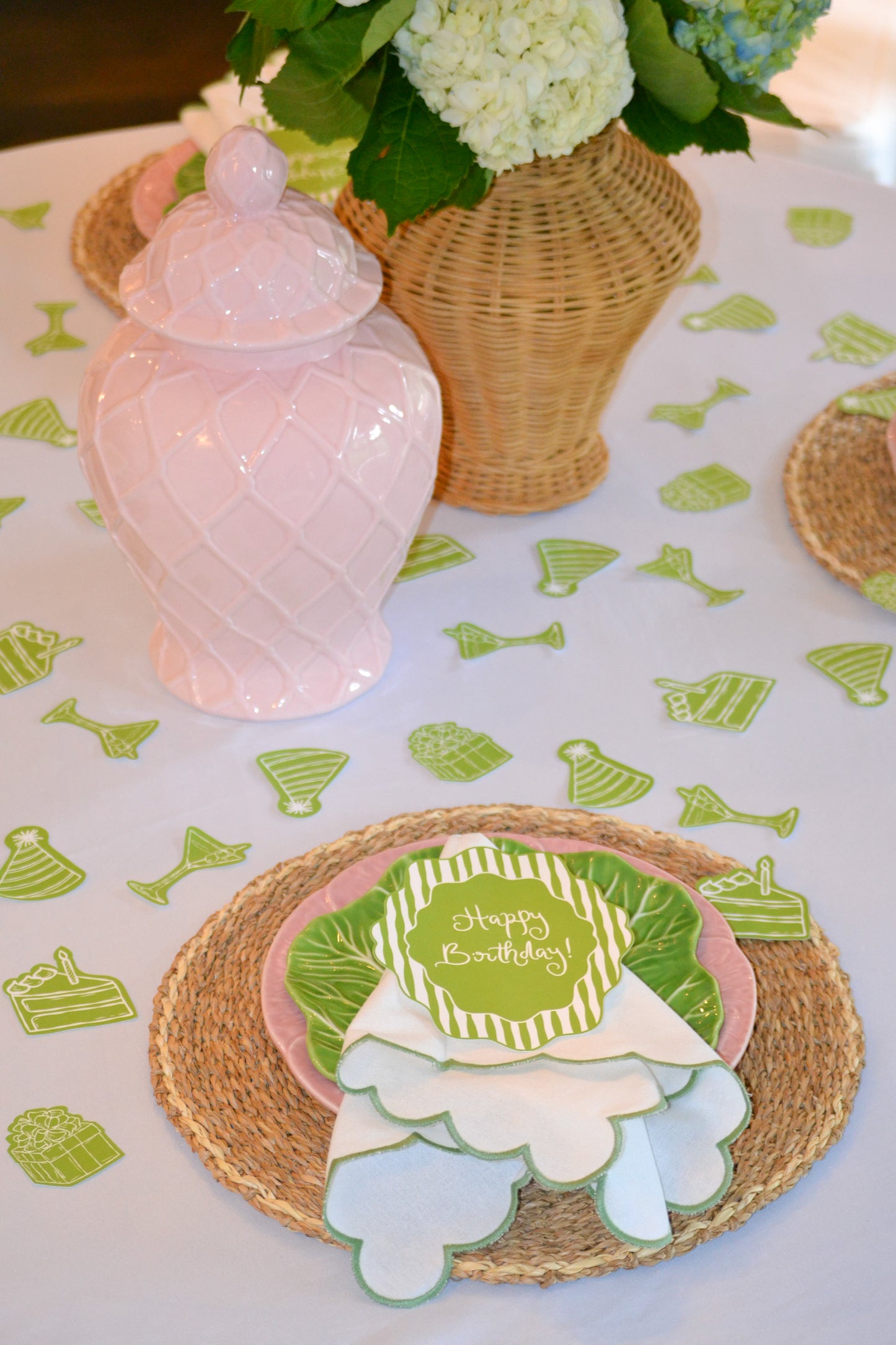Green Birthday Plate Round Set